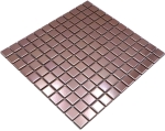 Mosaik Quadrat uni kupfer Keramik Kupferoptik matt