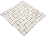 Mosaico cuadrado uni Botticino Anticato marmol blanco mate