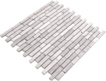 Mosaik Brick Marmor uni grau Streifen Mauerverbandoptik matt