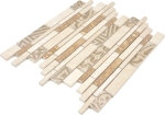 Mosaico compuesto marmol ceramica mixta beige 3F Mix piedra natural marron mate