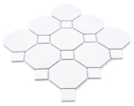Mosaik Octa weiß matt mit glänzend Keramik Octagonoptik