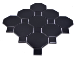 Mosaik Octa schwarz matt mit glänzend Keramik Octagonoptik