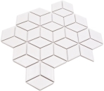 Mosaico 3D obleas uni blanco brillante obleas de ceramica mirada
