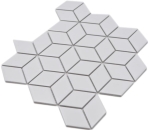 Mosaik 3D Würfel uni weiß matt Keramik Würfeloptik