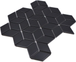 Mosaico 3D obleas de ceramica negro mate liso aspecto