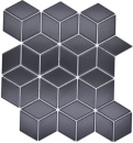 Retro Mosaik schwarz matt Fliese Keramikmosaik 3D Würfel - 13-POV5
