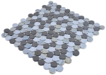 Rund ECO mix color Recycling Glas Mosaik Knopfmosaik Farbmix Metallic Schwarz Anthrazit