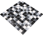 Mosaique autocollant carre mosaique de verre mix gris noir blanc essuye translucide brillant