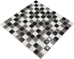 Mosaique autocollant carre mosaique de verre mix brun noir blanc translucide brillant