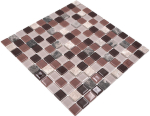 Mosaique autocollant carre mosaique de verre pierre mix beige marron emperador mix translucide brillant