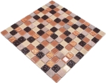 Mosaique autocollant carre mosaique de verre pierre mix beige marron mix translucide brillant