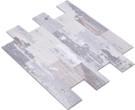 Mosaic Self-adhesive rectangle aluminum wood look shabby chic grey Subway aluminum metal grey matt