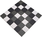 Mosaique Carre mix noir blanc metal Ceramique mat R10B