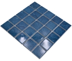 Mosaikfliesen Keramikmosaik blau eisblau Schlieren Quadrat Uni
