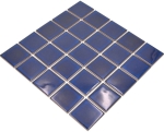 Mosaique Carre uni bleu cobalt brillant Ceramique