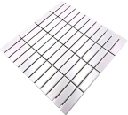 Varillas de mosaico ceramico liso blanco mate de aspecto reticulado
