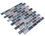 Mosaique Autocollant Vinyle Rectangle mix grey blue Aspect combine gris bleu brillant