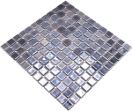 Mosaique Carre ECO uni anthracite metallise verre brillant