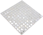 Mosaique Carre ECO blanc uni metallise 3DR verre blanc brillant