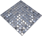 Mosaique Carre ECO uni noir metallise 3DR verre brillant