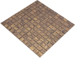Mosaique Carre ECO uni satin or verre mat