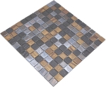 Mosaique Carre ECO mix noir anthracite satin or bronze oxyde verre mat
