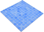Mosaic square ECO Niebla AZUL CELESTE PAT antislip glass pool look blue matt R11C