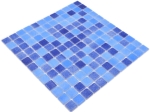 Mosaico cuadrado ECO Niebla AZUL mix 2C PAT vidrio antideslizante aspecto piscina azul mate R11C