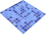 Mosaik Quadrat ECO Niebla AZUL mix 2C PUR Glas Pooloptik blau glänzend