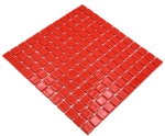 Mosaic square ECO LISOS red 25 PUR glass natural look red glossy