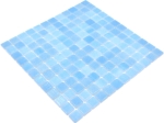 Mosaique carree ECO Niebla AZUL TURQUESA PUR verre effet piscine bleu clair brillant