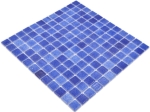 Mosaique Carre ECO Niebla AZUL MARINO PAT antislip verre aspect piscine bleu fonce mat R11C