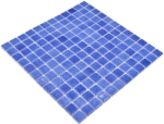 Mosaik Quadrat ECO Niebla AZUL MARINO PUR Glas Pooloptik dunkelblau glänzend