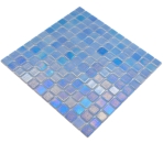 Mosaico cuadrado ECO Shell AIR 25 PUR vidrio aspecto natural azul claro brillante