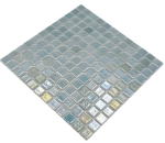 Mosaico quadrato in vetro ECO Shell 25 PUR vetro aspetto naturale verde lucido