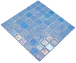 Mosaico quadrato ECO Shell AIR 38 PUR vetro naturale azzurro lucido
