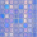 Schwimmbadmosaik Poolmosaik Glasmosaik blau lila changierend Wand Boden Küche Bad Dusche - 220-P55382
