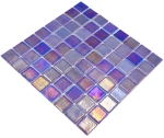 Mosaico cuadrado ECO Shell SAPHIRE 38 PUR vidrio aspecto natural azul oscuro brillante