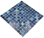 Mosaic square ECO ROYAL 25 PUR glass natural look mix royal blue glossy