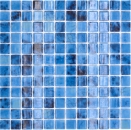 Schwimmbadmosaik Poolmosaik Glasmosaik blau changierend glänzend Wand Boden Küche Bad Dusche - 220-P56255