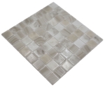 Mosaik Quadrat ECO SEA SALT38 PUR Glas Naturoptik mix hellbeige glänzend