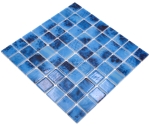 Mosaik Quadrat ECO OLYMPIC38 PUR Glas Naturoptik mix blau glänzend