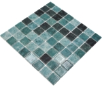 Mosaique carree ECO BALI 38 PUR verre aspect naturel mix vert brillant
