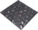 Mosaique de verre Carreau retro Nostalgie Design Ogee rayures noir 3D