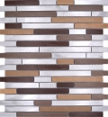 Mosaique composite alu mix alu cuivre aluminium aspect maconnerie beige marron mat