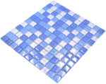 Piastrella di vetro a mosaico bordo blu blu parete doccia bagno - 72-0406 - Kopie