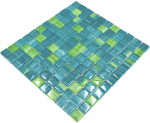 Mosaikfliesen Glasmosaik Bordüre Kiwi Grün Style Quadrat Crystal
