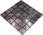 Piastrella di vetro a mosaico Nero antracite struttura piastrella backsplash parete piastrella cucina - 126-8BL27 - Kopie