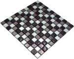 Mosaico di vetro argento antracite nero struttura muro piastrelle mosaico cucina - 126-1783 - Kopie