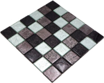 Piastrella di vetro a mosaico argento antracite nero struttura muro piastrella mosaico cucina - 126-1784 - Kopie